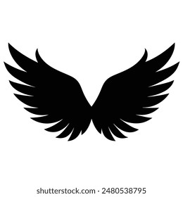  A pair wings silhouette vector illustration 