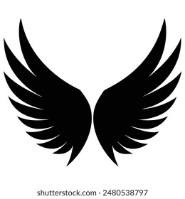  A pair wings silhouette vector illustration 