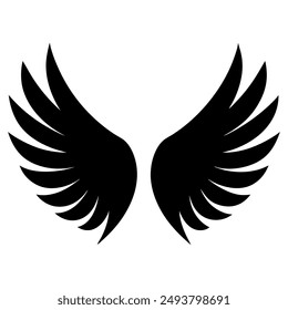 A pair wings silhouette vector illustration