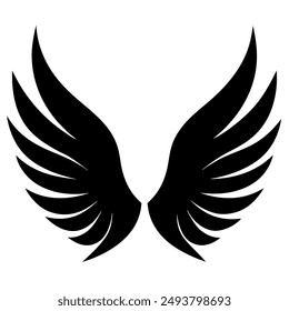 A pair wings silhouette vector illustration