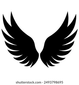 A pair wings silhouette vector illustration