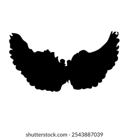 A pair wings silhouette vector illustration.