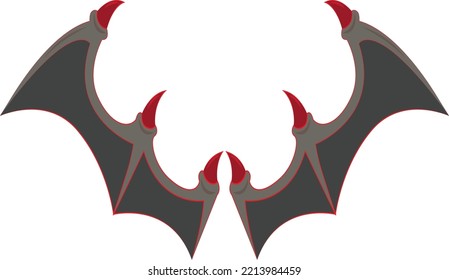 A Pair Of Wings Vector Design Suitable For Background Or Other Purposes, Monster Wings