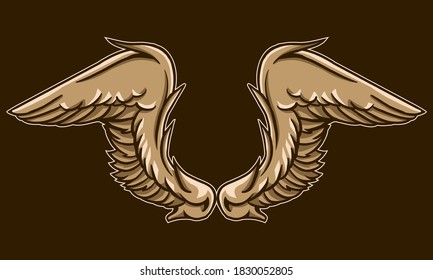 pair of wings vector illustration design
