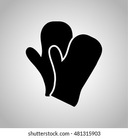 A pair of winter mittens icon
