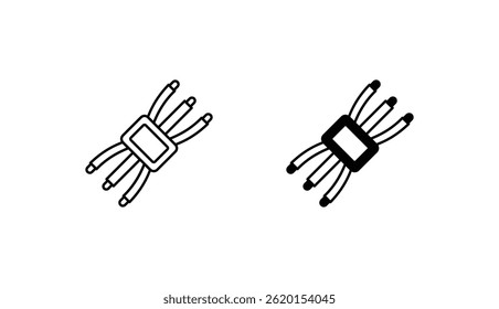 Pair of Wire icon design with white background stock illustration