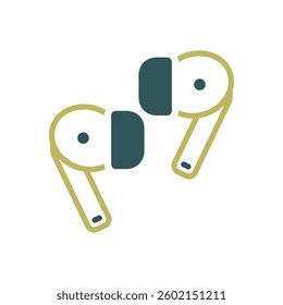 Pair of wireless earbud headphones vector isolated icon. Graph symbol for music and sound web site and apps design, logo, app, UI