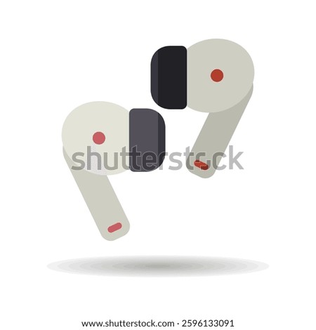 Pair of wireless earbud headphones vector isolated icon. Graph symbol for music and sound web site and apps design, logo, app, UI