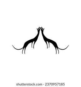 Pair Wolf Naive Illustration for Logo Gram, Art Illustration or Graphic Design Element. Vector Illustration