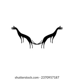 Pair Wolf Naive Illustration for Logo Gram, Art Illustration or Graphic Design Element. Vector Illustration