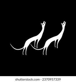 Pair Wolf Naive Illustration for Logo Gram, Art Illustration or Graphic Design Element. Vector Illustration