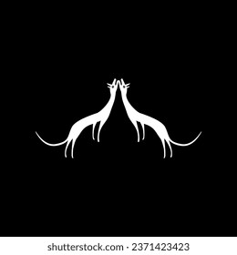 Pair Wolf Naive Illustration for Logo Gram, Art Illustration or Graphic Design Element. Vector Illustration