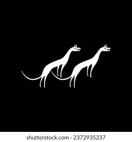 Pair Wolf Naive Illustration for Logo Gram, Art Illustration or Graphic Design Element. Vector Illustration