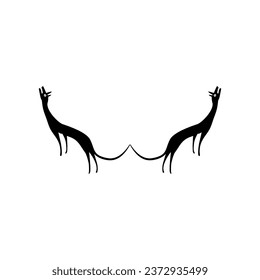 Pair Wolf Naive Illustration for Logo Gram, Art Illustration or Graphic Design Element. Vector Illustration