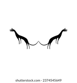 Pair Wolf Naive Illustration for Logo Gram, Art Illustration or Graphic Design Element. Vector Illustration
