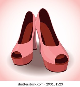 A pair of women's high heel Shoes. Eps10 vector illustration