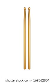 A pair of wooden drumsticks