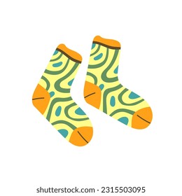 Pair of woolen socks. Vector illustration