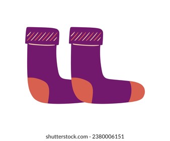 Pair of woolen socks. Vector illustration