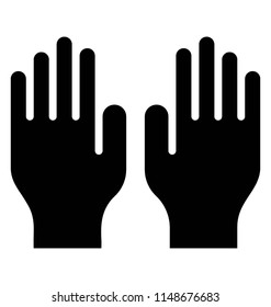 
A pair of work gloves, glyph icon vector 
