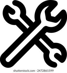 Icono de la llave inglesa, signo o símbolo del Vector