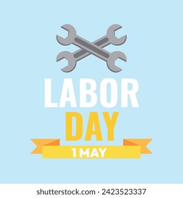 Pair of wrenches Labor day template Vector illustration