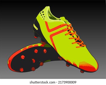 a pair of yellow football boots