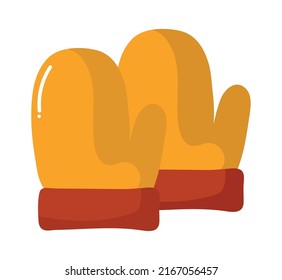 pair of yellow gloves over white