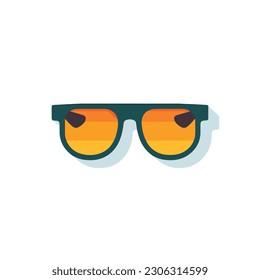 A pair of yellow sunglasses icon.  isolated, icon, logo for sunglasses. flat style sunglasses. 