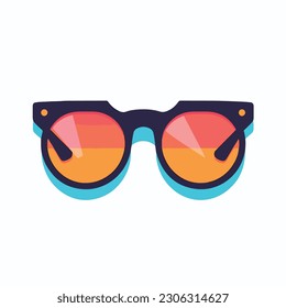 A pair of yellow sunglasses icon.  isolated, icon, logo for sunglasses. flat style sunglasses. 