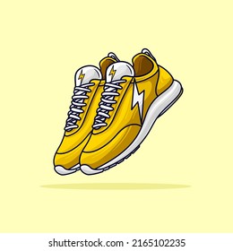 a pair of yellow and white shoes sneakers cartoon