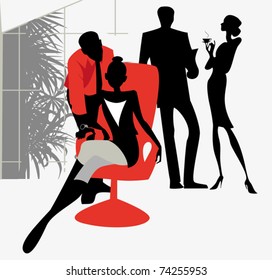 A pair of young office workers agree to meet after work