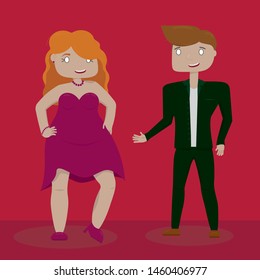 A pair of young people about to dance
