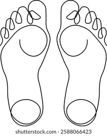 Paired Feet Continuous Line Art Illustration