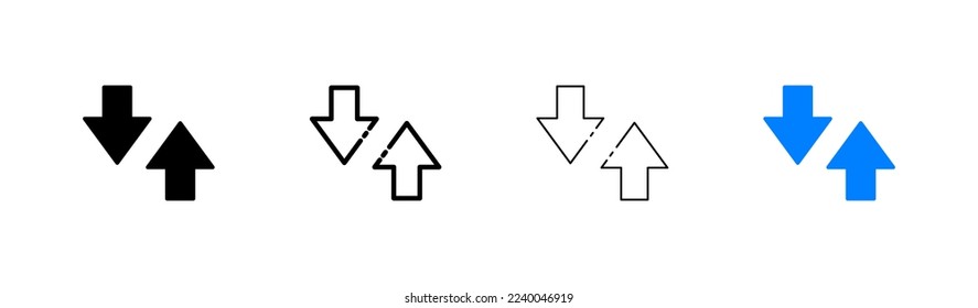 Pairing devices flat icons set. Connection, synchronization, network, devices, electronics, arrows, file transfer, data, information. Technology concept. Vector flat icons set on a white background.