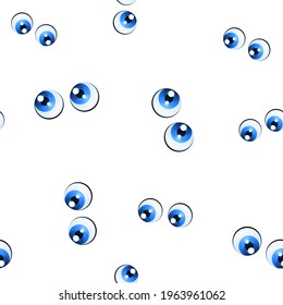 pairs of cartoon eyes seamless pattern vector illustration 