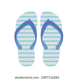 pairs of colored striped flip flops on a white background