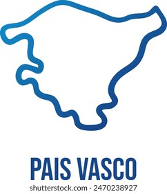 Pais Vasco blauer Farbverlauf glatte Form Karte