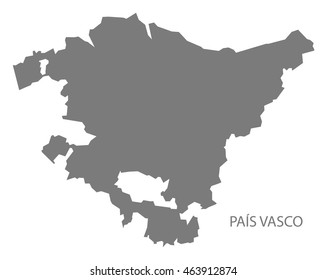 Pais Vasco Spain Map In Grey