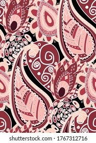 PAisley abstract pinkish illustraton - seamless pattern