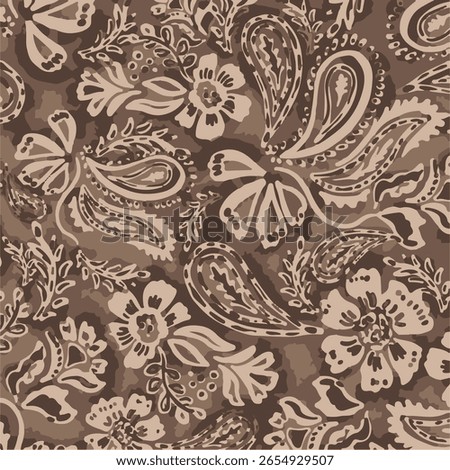 paisley all over design seamless pattern in digital print.Romantic floral paisley pattern, Persian pattern Indian floral pattern, Vector Illustrasion ,Design for fashion , fabric, textile, wallpaper ,