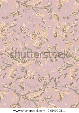 paisley all over design seamless pattern in digital print.Romantic floral paisley pattern, Persian pattern Indian floral pattern, Vector Illustrasion ,Design for fashion , fabric, textile, wallpaper ,