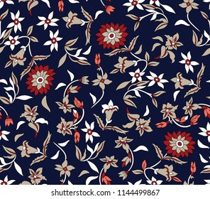 paisley all over pattern on navy background