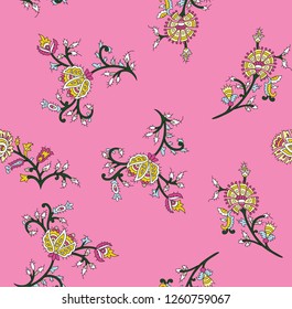 paisley all over pattern on pink  background