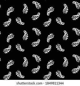 Paisley-Alloso-Design, Vektorgrafik-Schwarz-Weiß-Muster