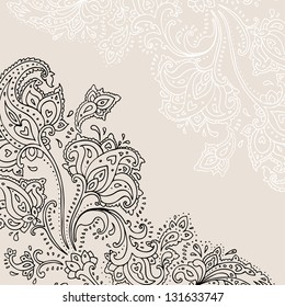 Paisley background. Hand Drawn ornament.  Vector illustration.