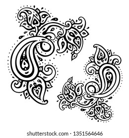 Paisley background. Hand Drawn ornament. Vector illustration