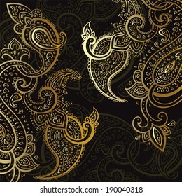 Paisley background. Hand Drawn ornament. Vector illustration.