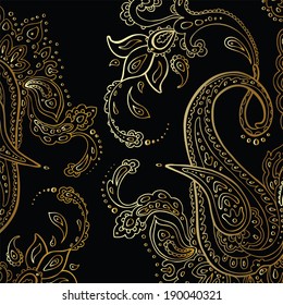 Paisley background. Hand Drawn ornament. Vector illustration.