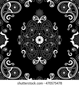 paisley bandana ornamental seamless pattern 